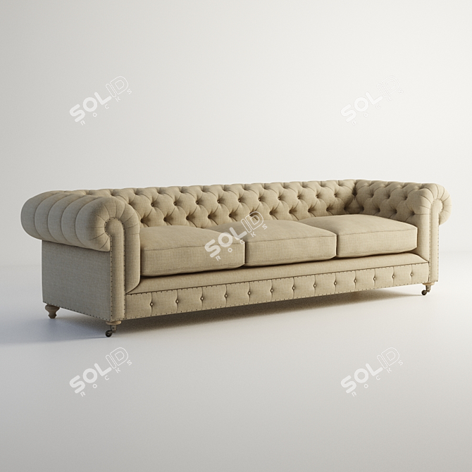 Antique Chesterfield Sofa | GRAMERCY HOME 3D model image 1