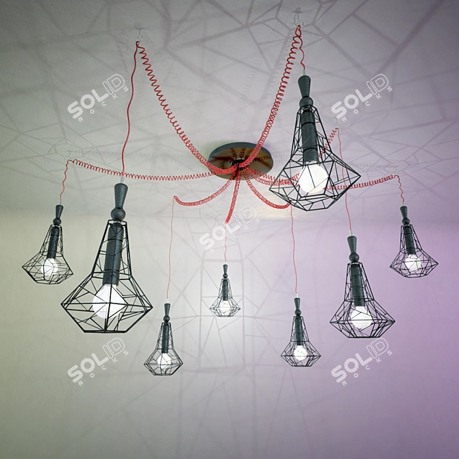 High-Tech Pendant Light 3D model image 1