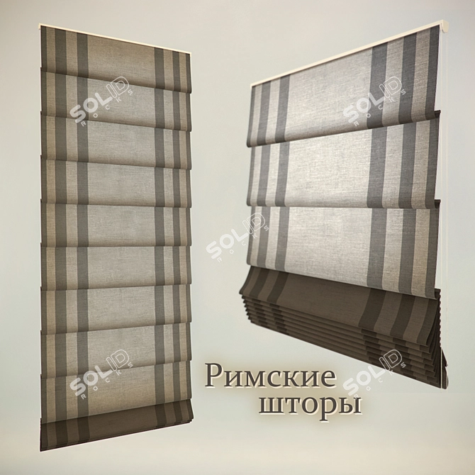 Elegant Roman Blinds 3D model image 1