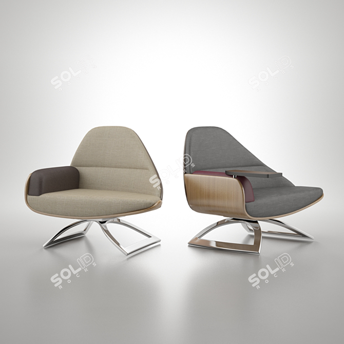 Stylish Ergonomic Chair: 1120 x 580 x 895 mm 3D model image 3