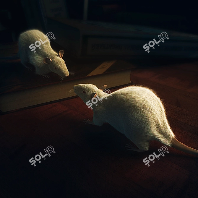 Title: Animated Cat Mouse: Hair & Fur 3D model image 1