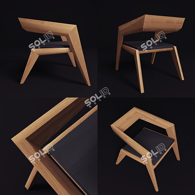 2R Armchair: Stylish & Compact Seating 3D model image 1