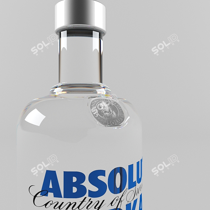 Pure Perfection: Absolut Vodka & Glass 3D model image 2