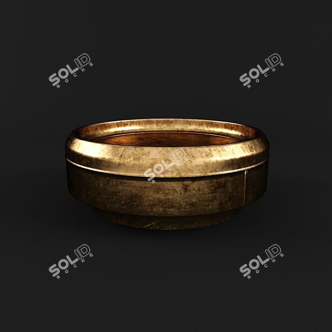 Brass Accent Cocktail Table 3D model image 1