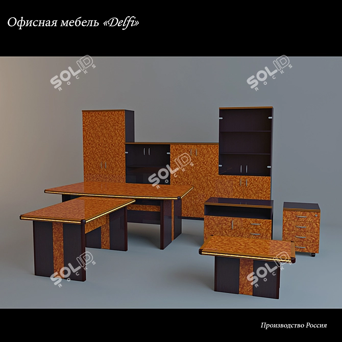 Modern Office Furniture Set 3D model image 1