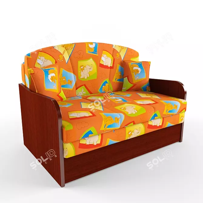 Cozy Kids Sofa Bed 3D model image 1