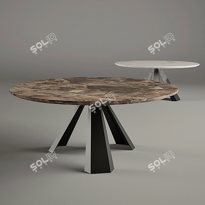 Elegant Eliot Round Dining Table 3D model image 2