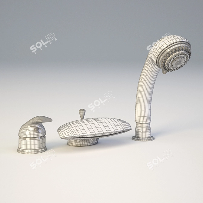 Luxury Chrome Bathtub Faucet: NSK Grand Niagara 3D model image 2