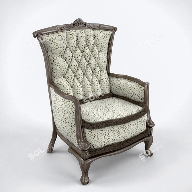 Elegant Vintage Armchair 3D model image 1