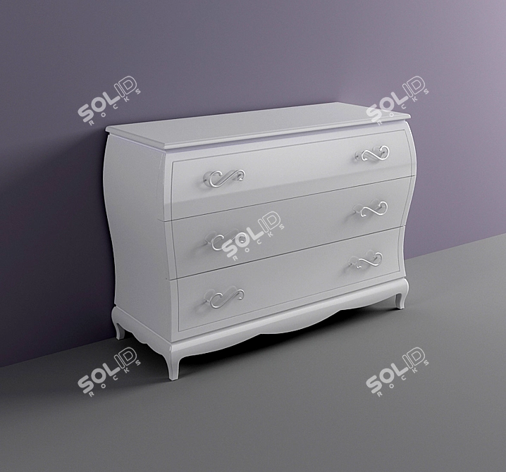 Serenissima White Chest of Drawers 3D model image 1