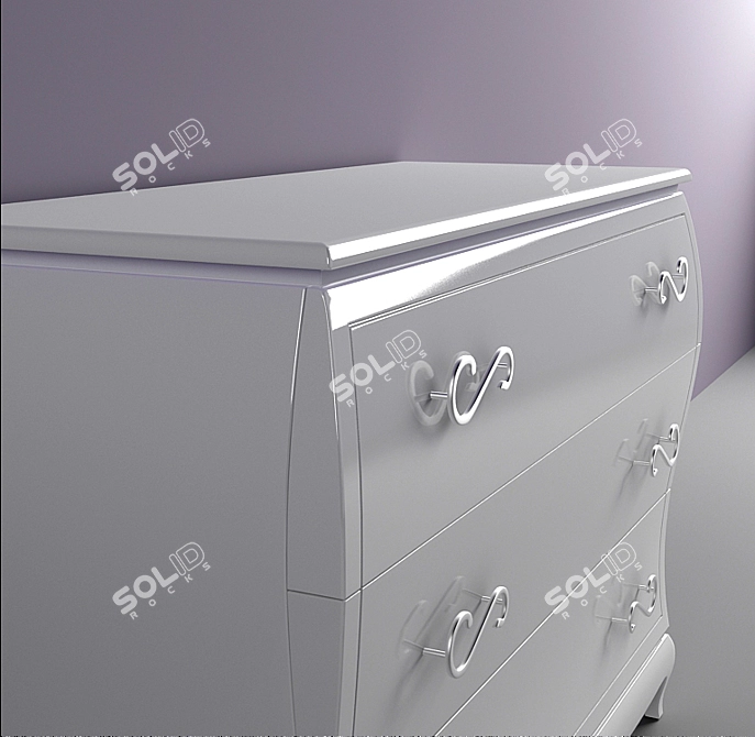 Serenissima White Chest of Drawers 3D model image 3