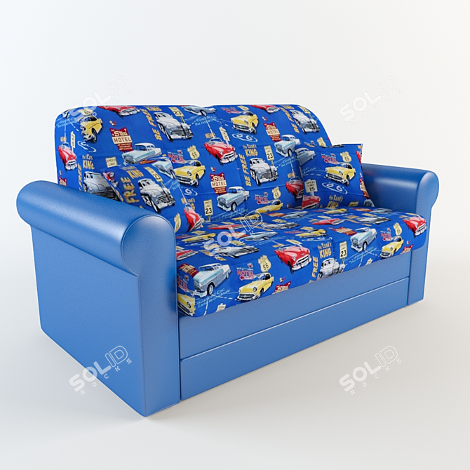 Compact and Comfortable Kids Sofa Bed 3D model image 1