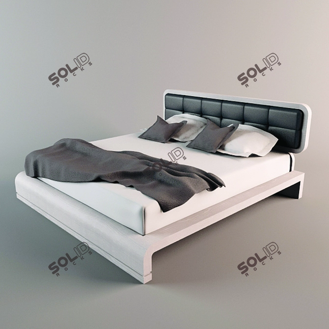 Wadi Contemporary Bed: Sleek & Stylish 3D model image 1