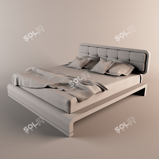 Wadi Contemporary Bed: Sleek & Stylish 3D model image 2