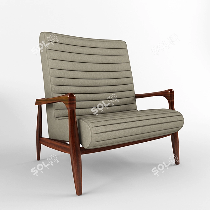 Stylish Wooden Grey Callan Chair 3D model image 1