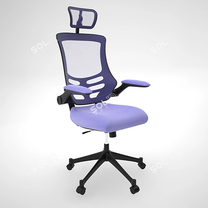 Versatile Office Chair: Bright, Detachable Backrest & Armrests 3D model image 1