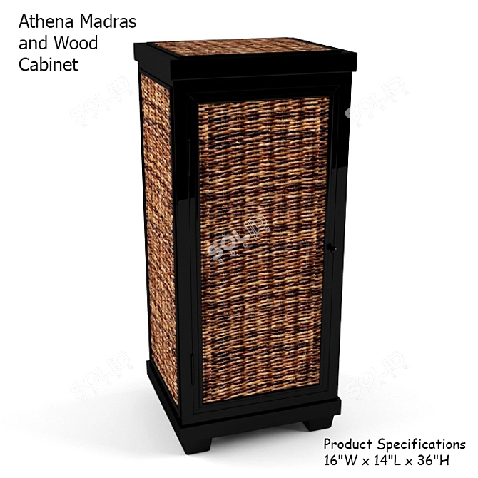 Athena Madras Wood Cabinet 3D model image 1