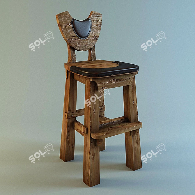 Medieval Style Barstool for Bars and Restaurants 3D model image 1