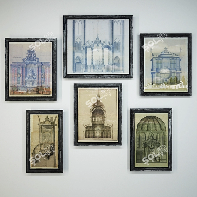 Architectural Textured Frames 3D model image 1