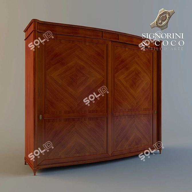 Elegant Carlotta Wardrobe - Signorini & Coco 3D model image 1