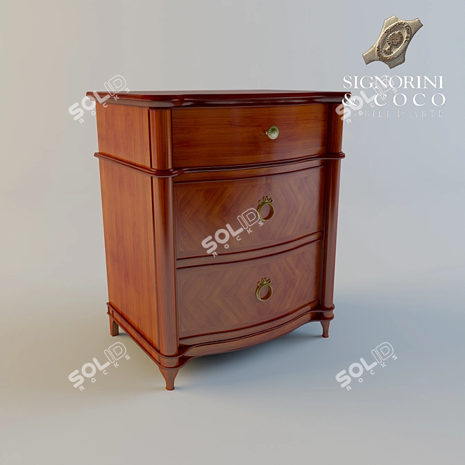 Carlota Bedside Table: Elegant Style & Exceptional Quality 3D model image 1