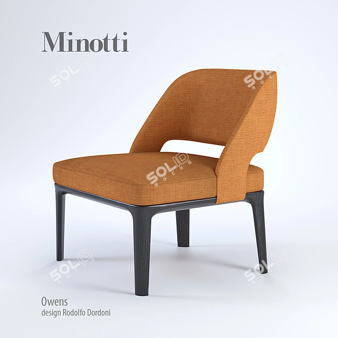 Elegant Minotti Owens Chair 3D model image 1