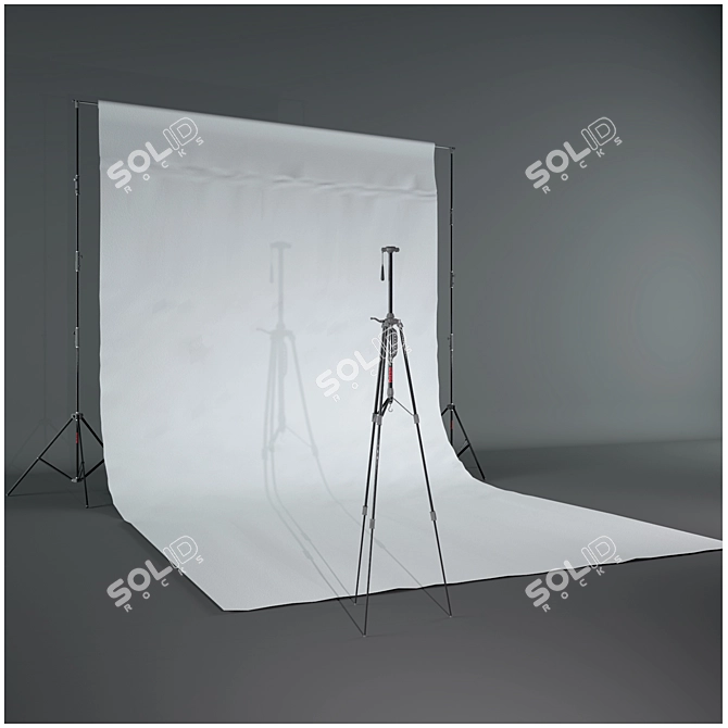 Studio Tripod and Backdrop Stand 3D model image 1
