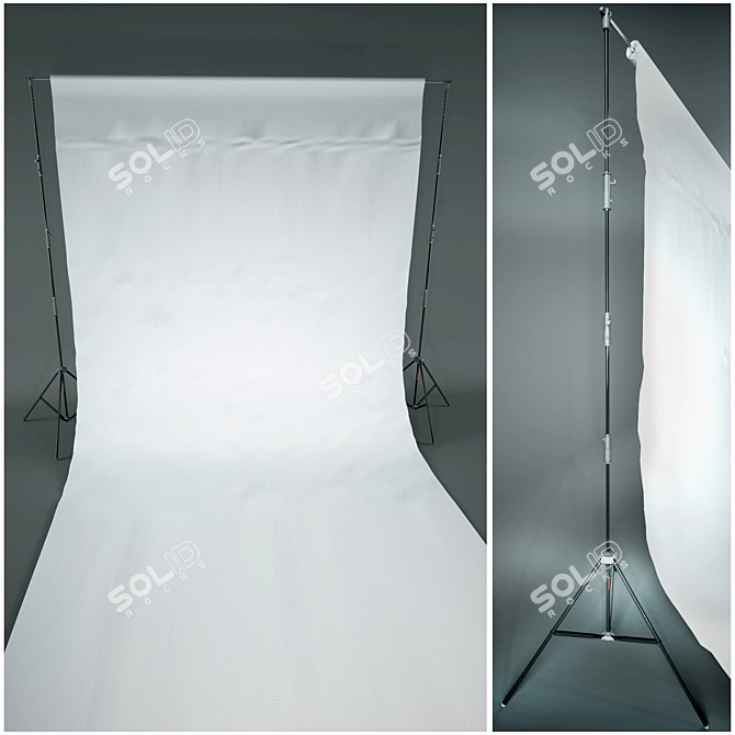 Studio Tripod and Backdrop Stand 3D model image 3