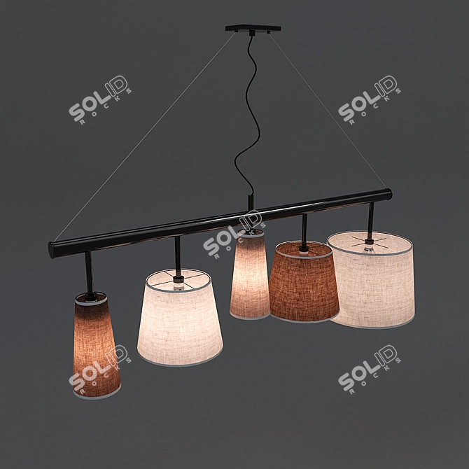 Parecchi Chandelier: Elegant Black Lighting 3D model image 1
