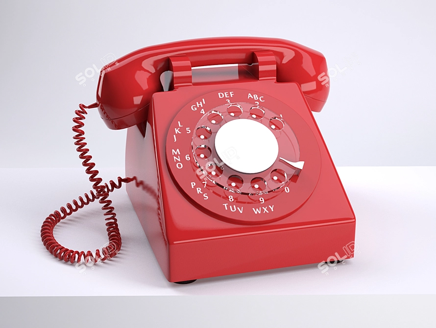 Vintage Red Telephone 3D model image 1