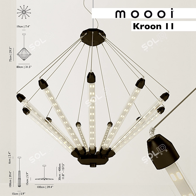 Multi-Purpose Hanging Lamp - 11 Kroon 3D model image 1