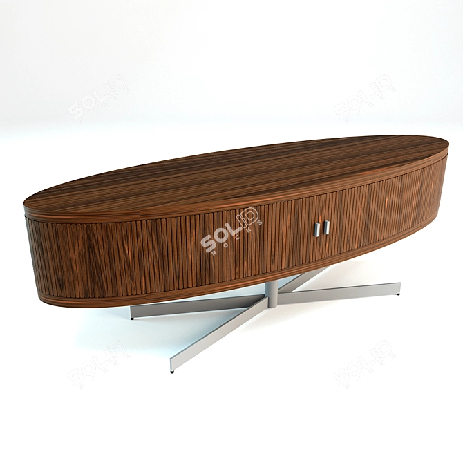 Sleek AK 1350 TV Stand 3D model image 1