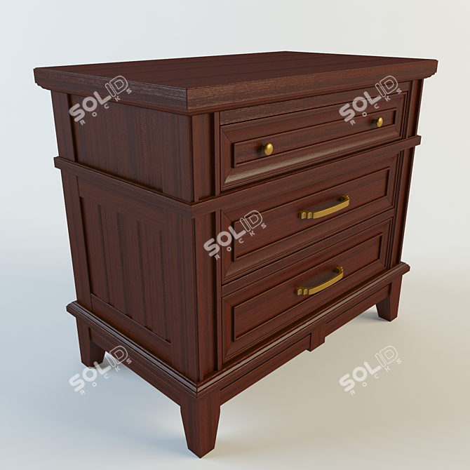 Rustic Brattleboro Nightstand 3D model image 1