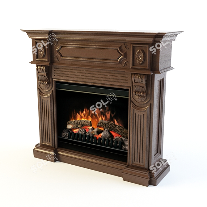 Cozy Flame: Modern Fireplace 3D model image 1