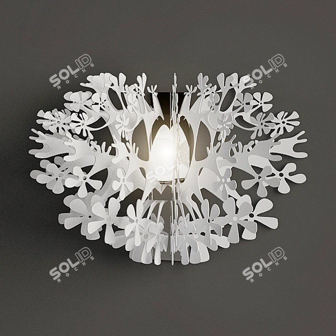 Elegant Floral Wall Sconce 3D model image 1