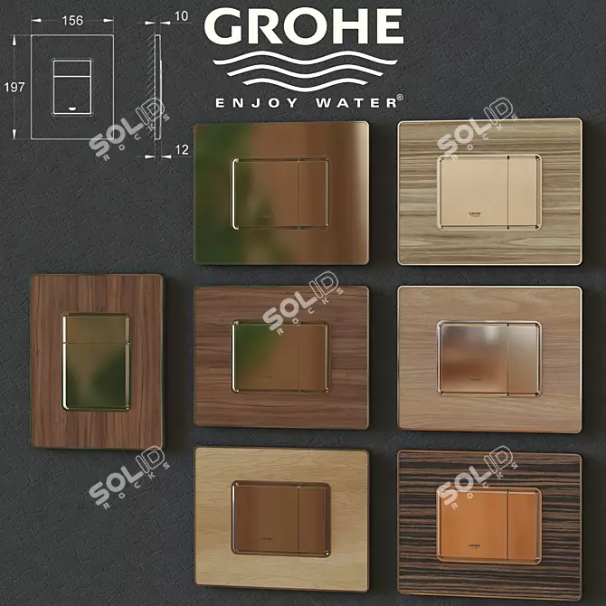 Grohe Skate Installation Buttons 3D model image 1