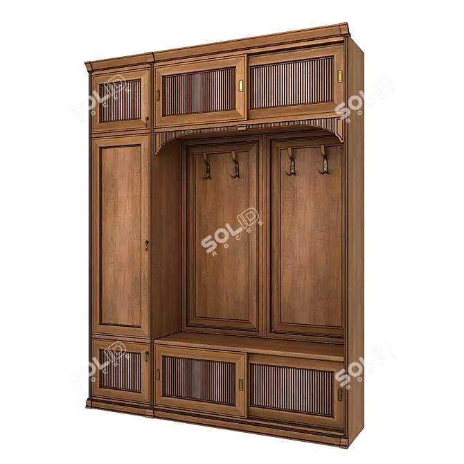 Classic Walnut Antique Furniture 3D model image 1