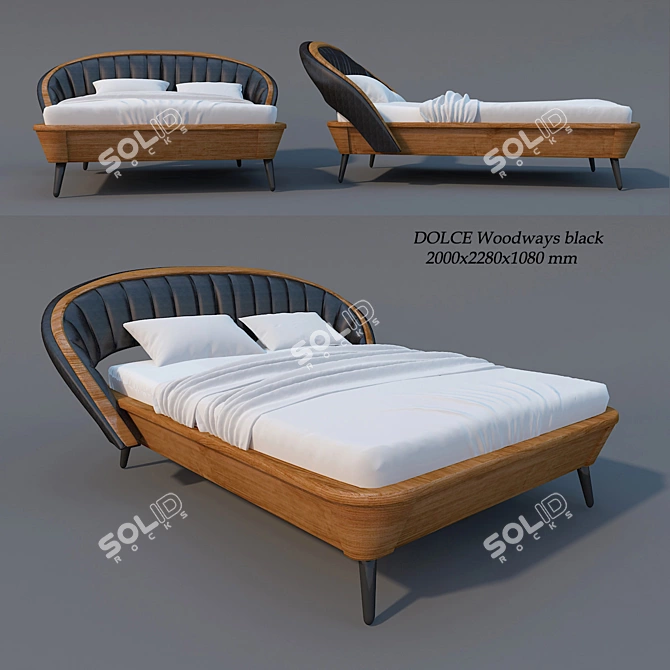 Polish-made DOLCE Woodways Bed 3D model image 1