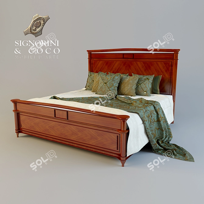 Elegant Charm: Signorinni & Coco Carlotta Bed 3D model image 1