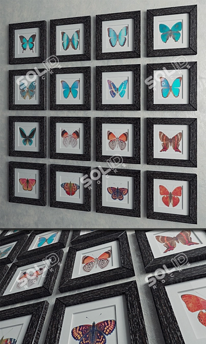 Translate from Russian: Set "Butterfly"

Title: Whimsical Butterfly Set 3D model image 1