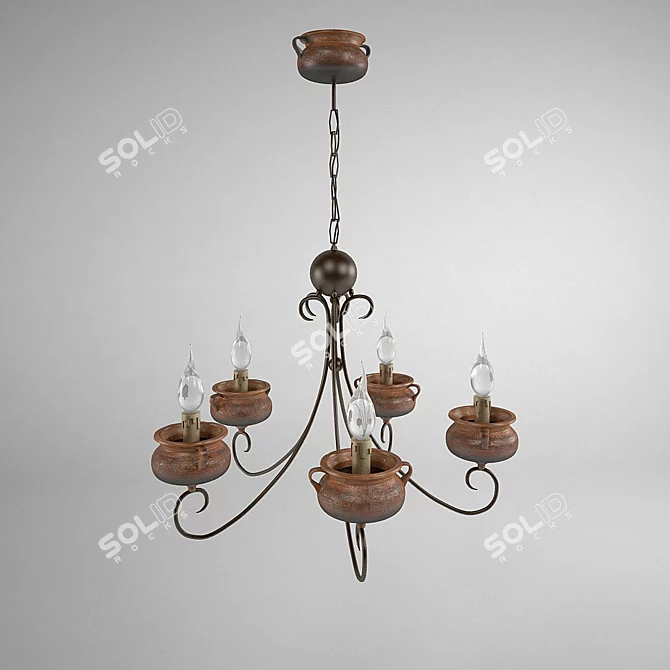 Ceramic Bellon Alfareros Chandelier 3D model image 1