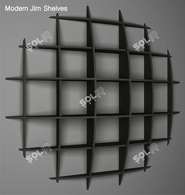 Sleek Jim Shelves - Modernize Your Space 3D model image 1