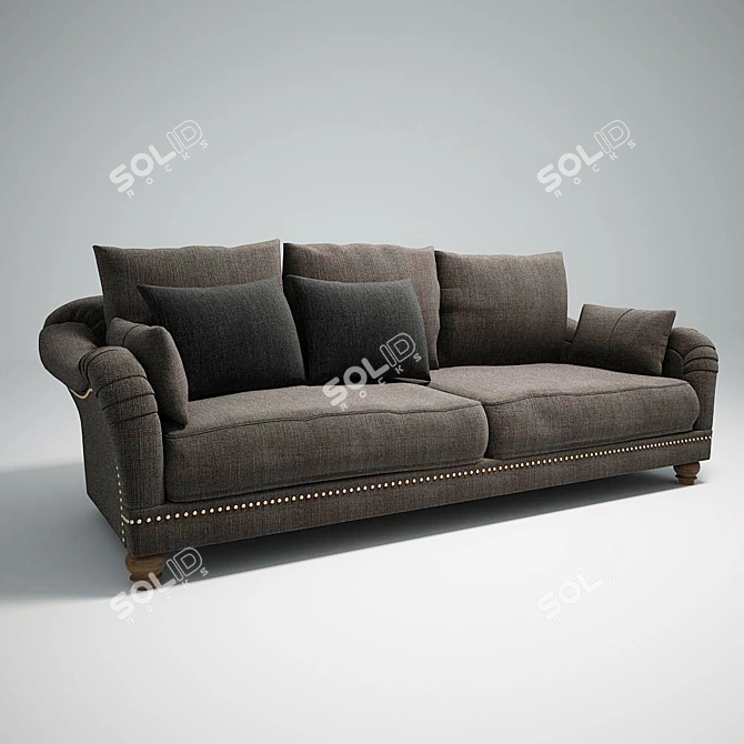 Cozy Modern Sofa 3D model image 1