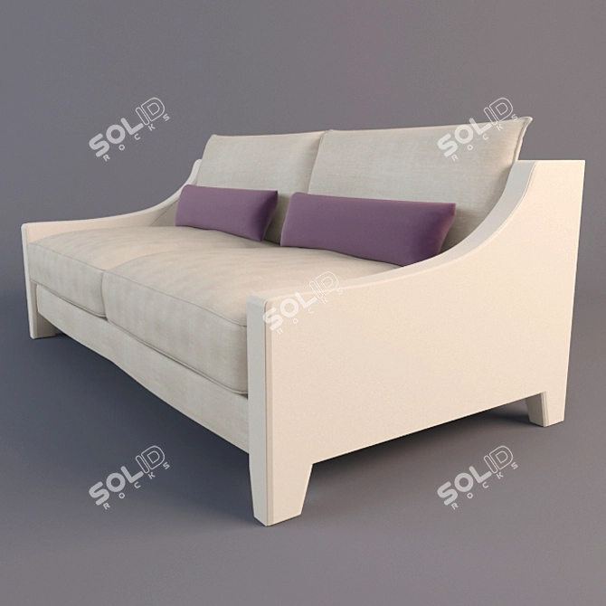 Sleek Modern Sofa - Multiple Sizes 3D model image 2