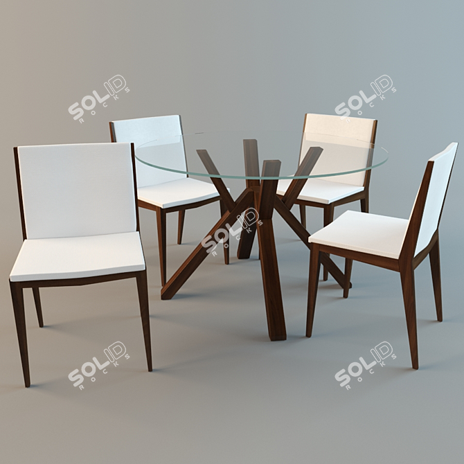Impex Mikado Dining Set 3D model image 1