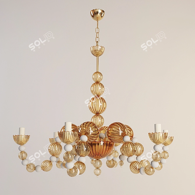Luxury Italian Glass Chandelier 3D model image 1
