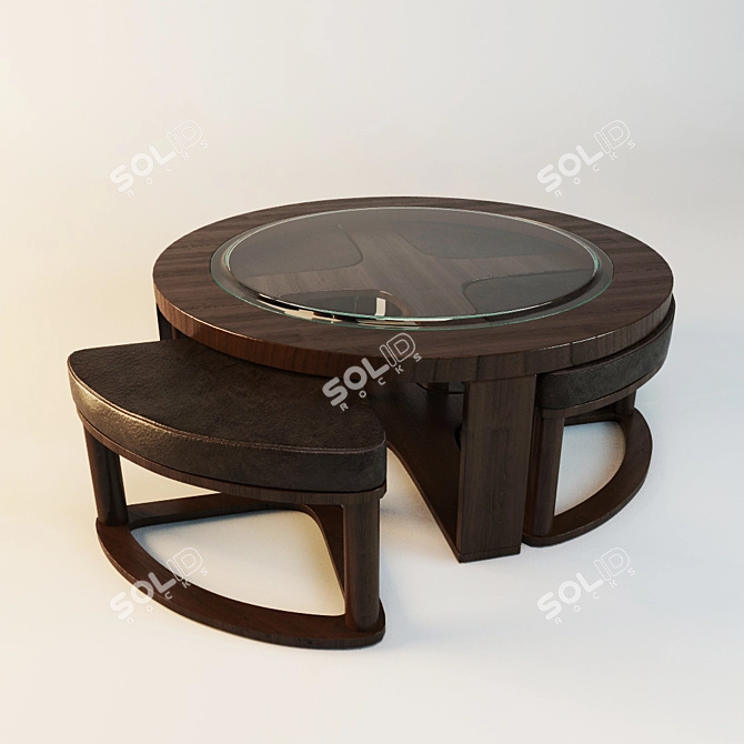 Modern Coffee Table Set 3D model image 1