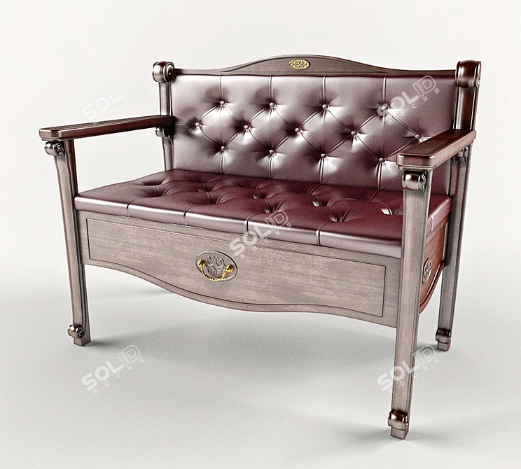 Classic Style Bench or Ottoman 3D model image 1