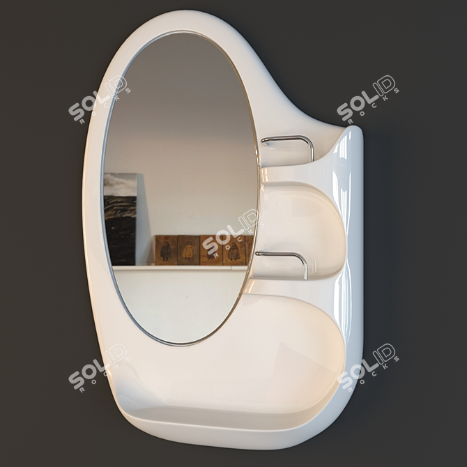 Reflective Bath Mirror 3D model image 1