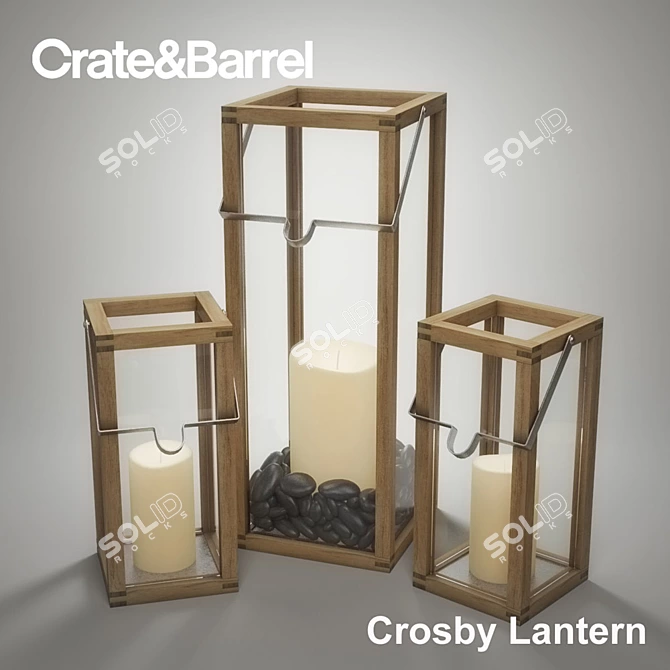 Elegant Crate & Barrel Lantern 3D model image 1